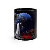 Golfing on the Moon - Black mug 11oz