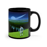 Happy Little Astronaut - Black mug 11oz